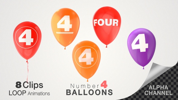 Balloons With Number 4 alt