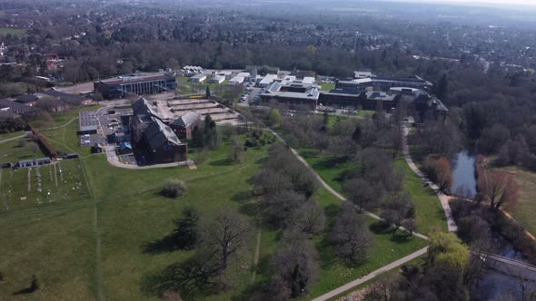 Reading University Aerial View East Campus In Winter - Editorial Use only