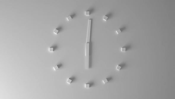 3D Clock 12-Hour Time Lapse