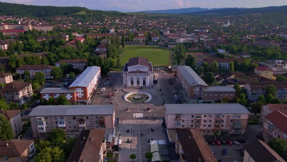 Aerial Shot over the city center