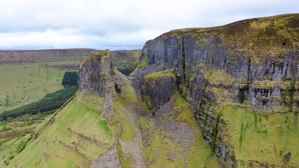 Aerial View of Rock Formation Located in County Leitrim Ireland Called Eagles Rock