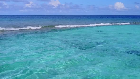 Drone view nature of exotic sea view beach by ocean and sand background