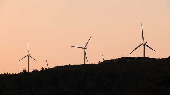 turbines generating electricity from wind for clean energy.