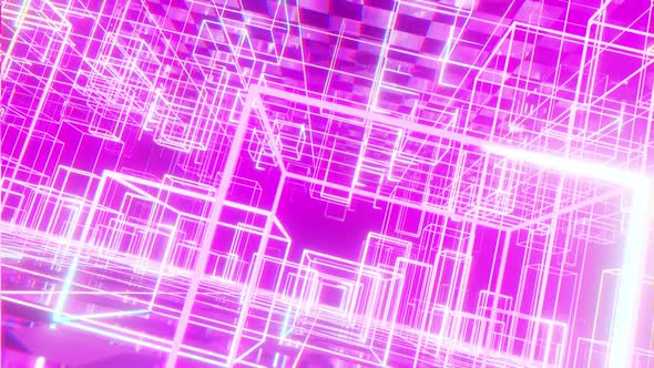 Abstract Cyber Cubic Style Glow Neon 04 HD alt