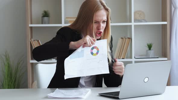 Furious Boss Outraged Woman Online Conference