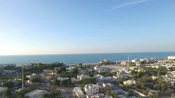 Cityscape of Ajman with Modern Buildings Aerial Top View