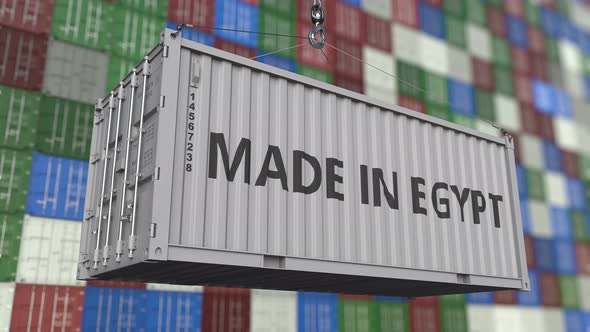 Loading Container with MADE IN EGYPT Text