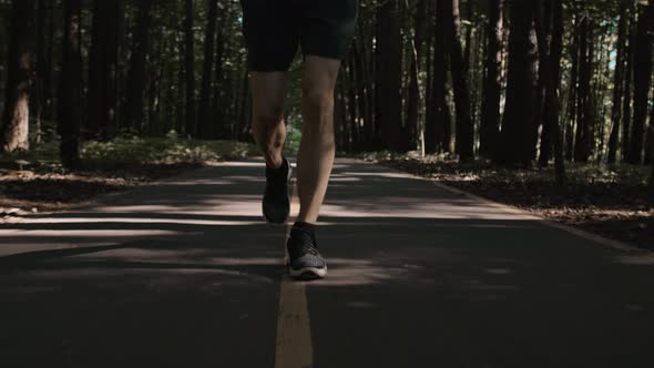 Young Handsome Man Train for Marathon Run in Park