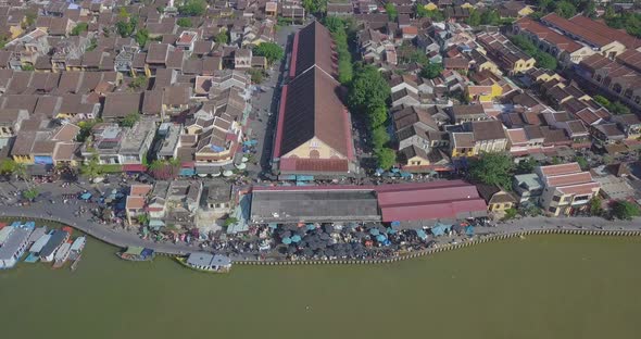 Aerial view of Hoi An old town or Hoian ancient town