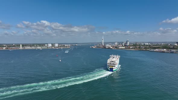A Ferry Arriving into Portsmouth Harbour