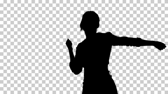 Silhouette woman dancing, Alpha Channel