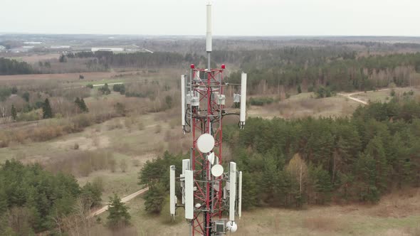 Cell Tower Antennas Radio Transmitters or Cellular 5g 4g radio frequency