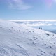 Side Aerial Over People Hiking with Snowshoes on Rise in Winter Snowy Mountain Ski Track Field - VideoHive Item for Sale