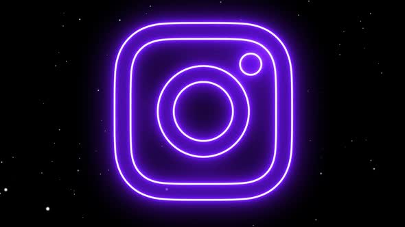 Neon Instagram Social Media Icon