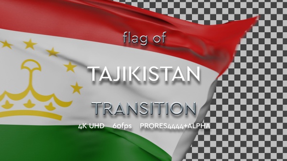 Flag of Tajikistan transition | UHD | 60fps alt