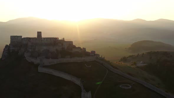 Aerial view of Spissky Castle in Spisske Podhradie, Slovakia