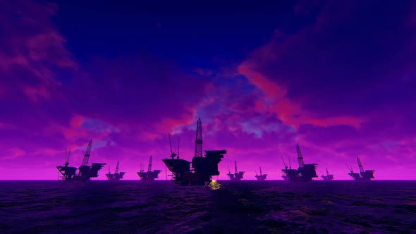 3D Graphics Oil Platforms In The Sea 2k