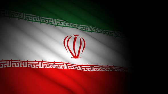 Iran Flag Blowing in Wind