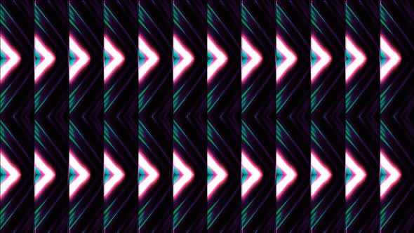 Neon shimmering triangles in pattern