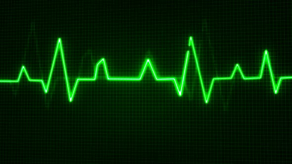 Green Color Glowing Heartbeat Animated