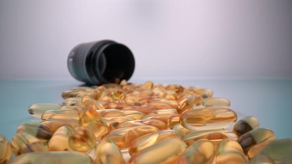 Extreme Macro in Motion Yellow Omega Capsules for Replenishing Fats and Vitamins in Nutrition and