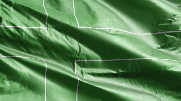 Ladonia textile flag waving on the wind. 10 seconds loop.