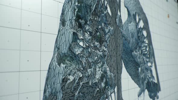 Computed tomography of lung lesions.The damaged areas are very close-up.3d model alt