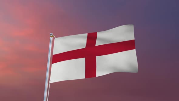 Flag Of England Waving