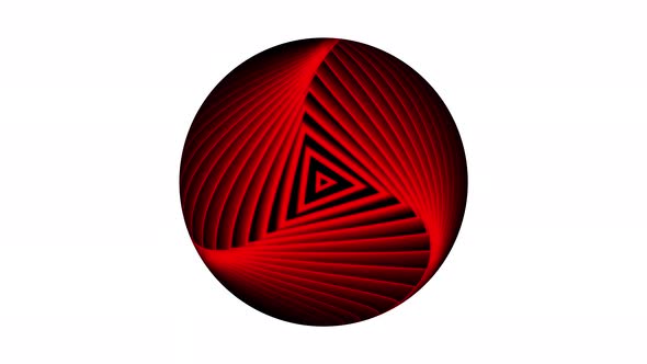 Red color animated geometric line attach on a sphere. Vd 959