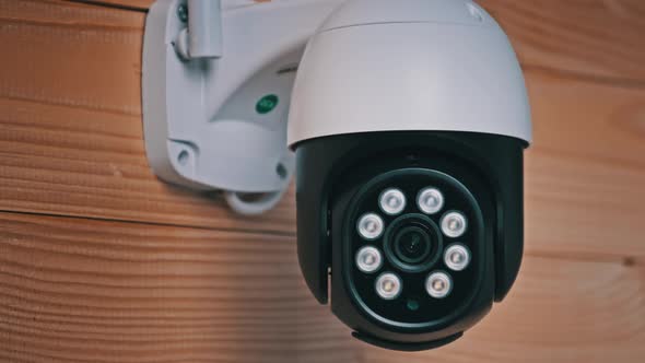 CCTV Camera Rotates and Follow the Object Security Camera Surveillance