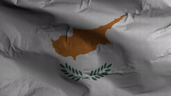 Cyprus Flag Textured Waving Background 4K