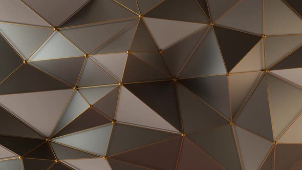 White And Gold Triangles Background