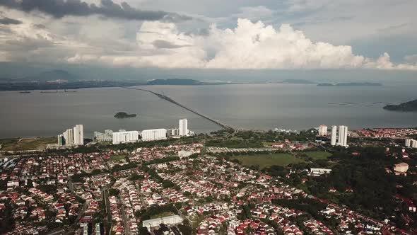 Aerial view Gelugor town.