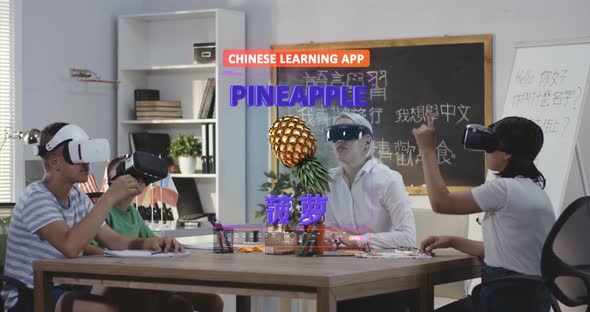 Students Learning Chinese with a VR Learning App