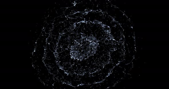 Water splash explode from center around itself alt