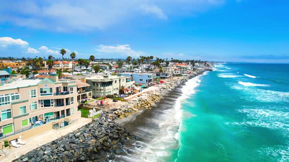 Oceanside Beach City Coastal Drone