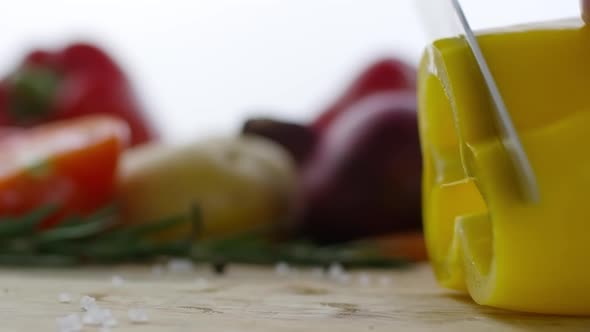 Cutting Slice of Yellow Bell Pepper