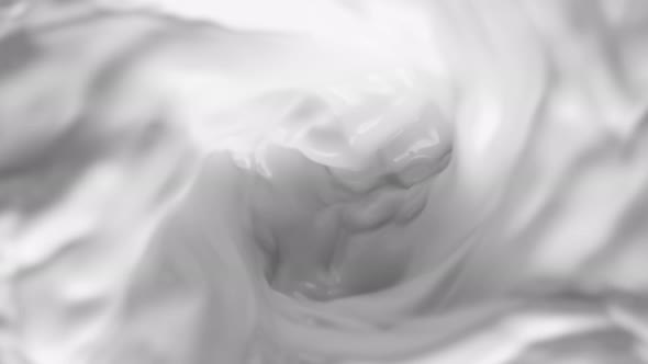 Super Slow Motion Shot of Fresh Cream Vortex at 1000 Fps