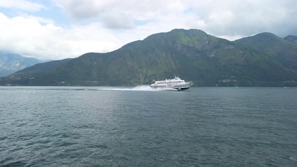 Passing A Fast Ferry On Lake Como