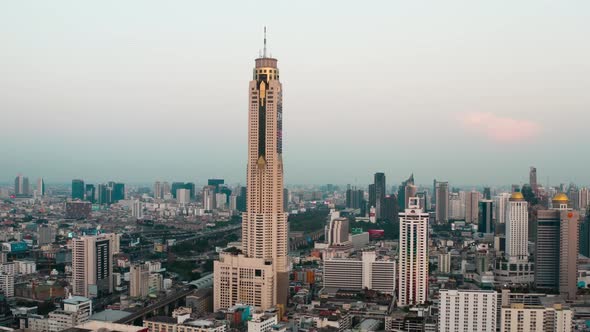 Baiyoke Tower Aerial View in Bangkok in Thailand
