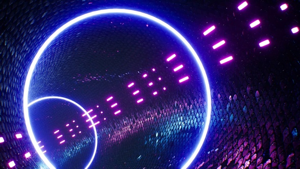 VJ Shiny Neon Tunnel Loop 4K