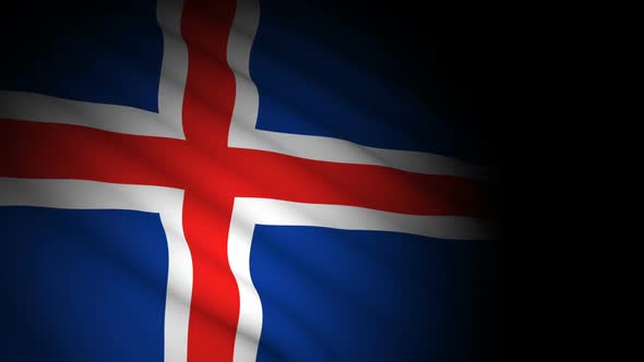 Iceland Flag Blowing in Wind