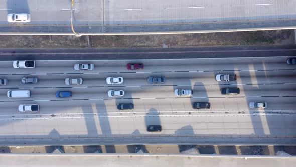 traffic round road junction aerial