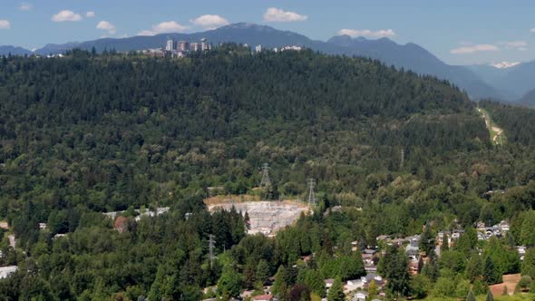 The Simon Fraser University Located By The Burnaby Mountain In Canada - aerial shot