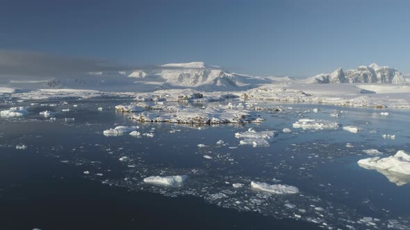 Polar Antarctica Vernadsky Base Drone View