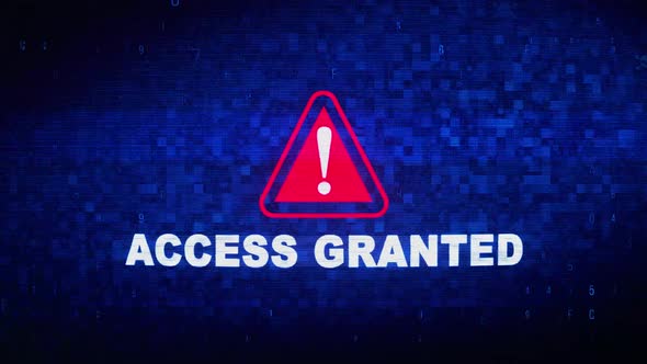 Access Granted Text Digital Noise Twitch Glitch Distortion Effect Error