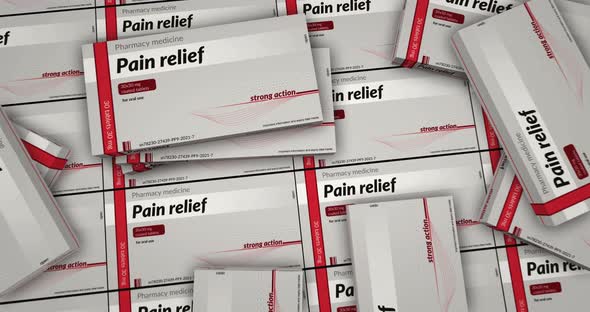 Pain relief and painkiller tablets pack production