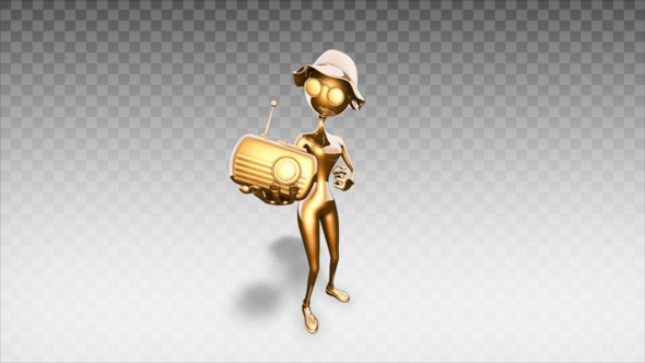 Golden 3D Woman - Cartoon Show Radio