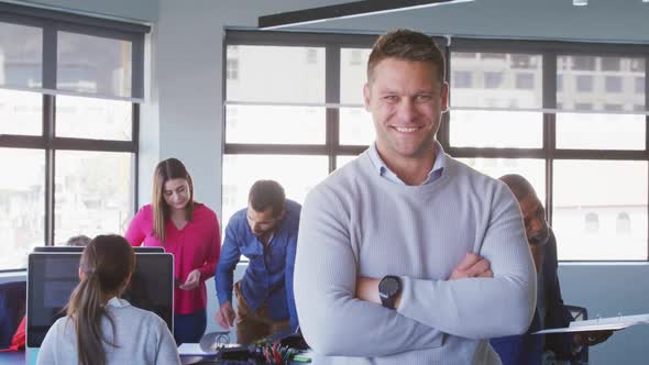 Businessman working in modern office