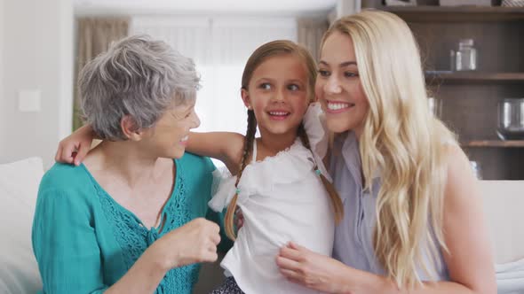 Happy family in a house